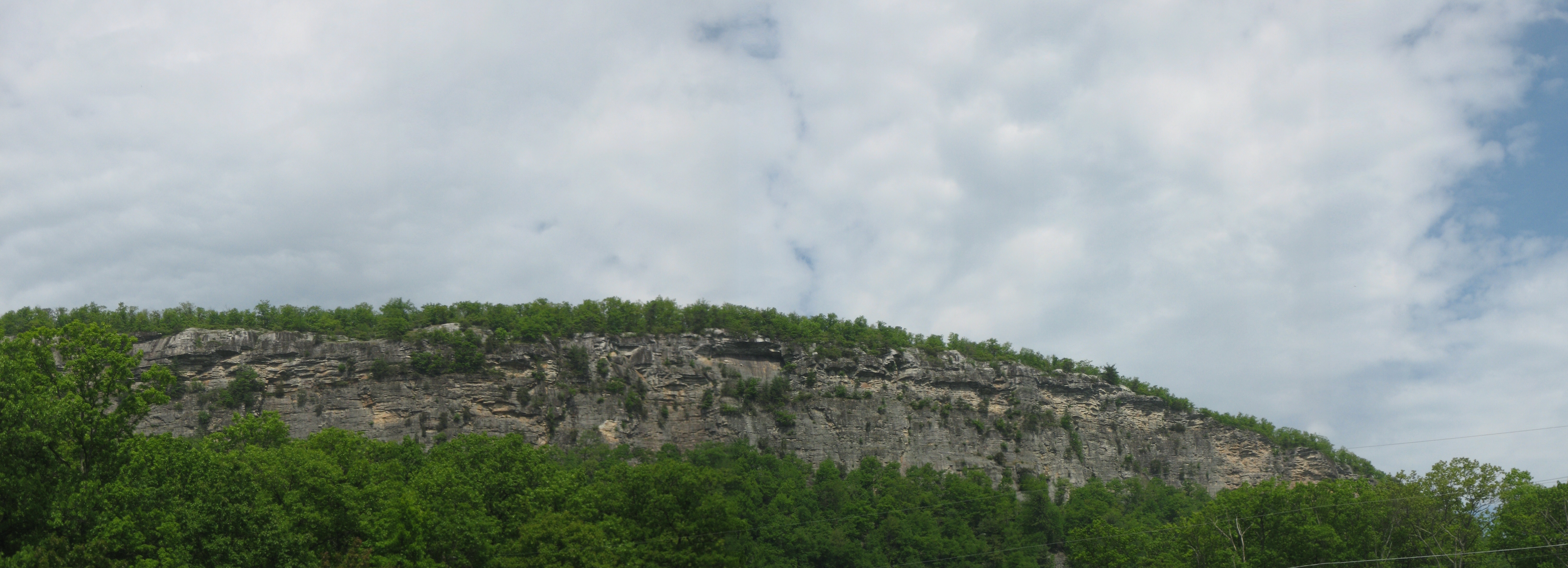 The Trapps on the Shawangunk Ridge — white quartz conglomerate cliffs above the trees, the wall that defines East Coast rock climbing