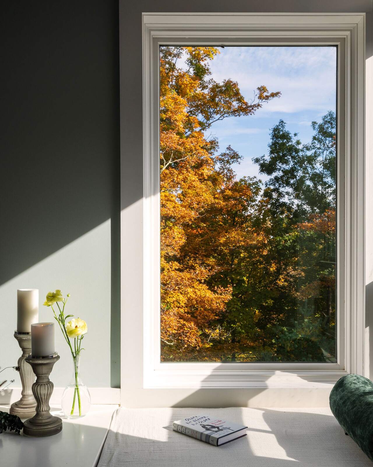 Autumn color through the bath window.