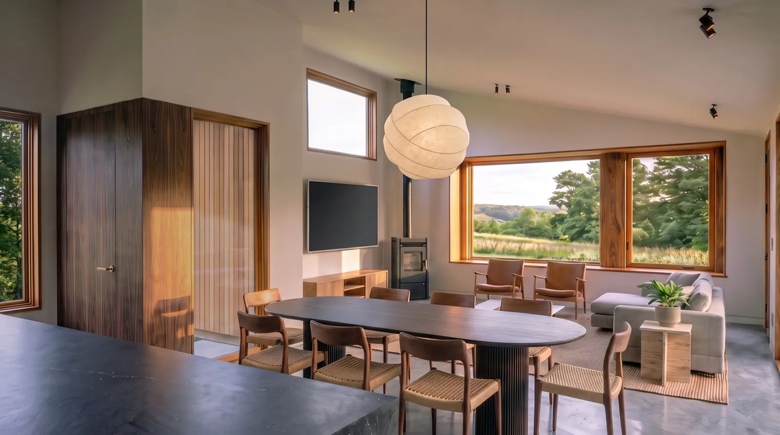HighFell — living room, architectural rendering