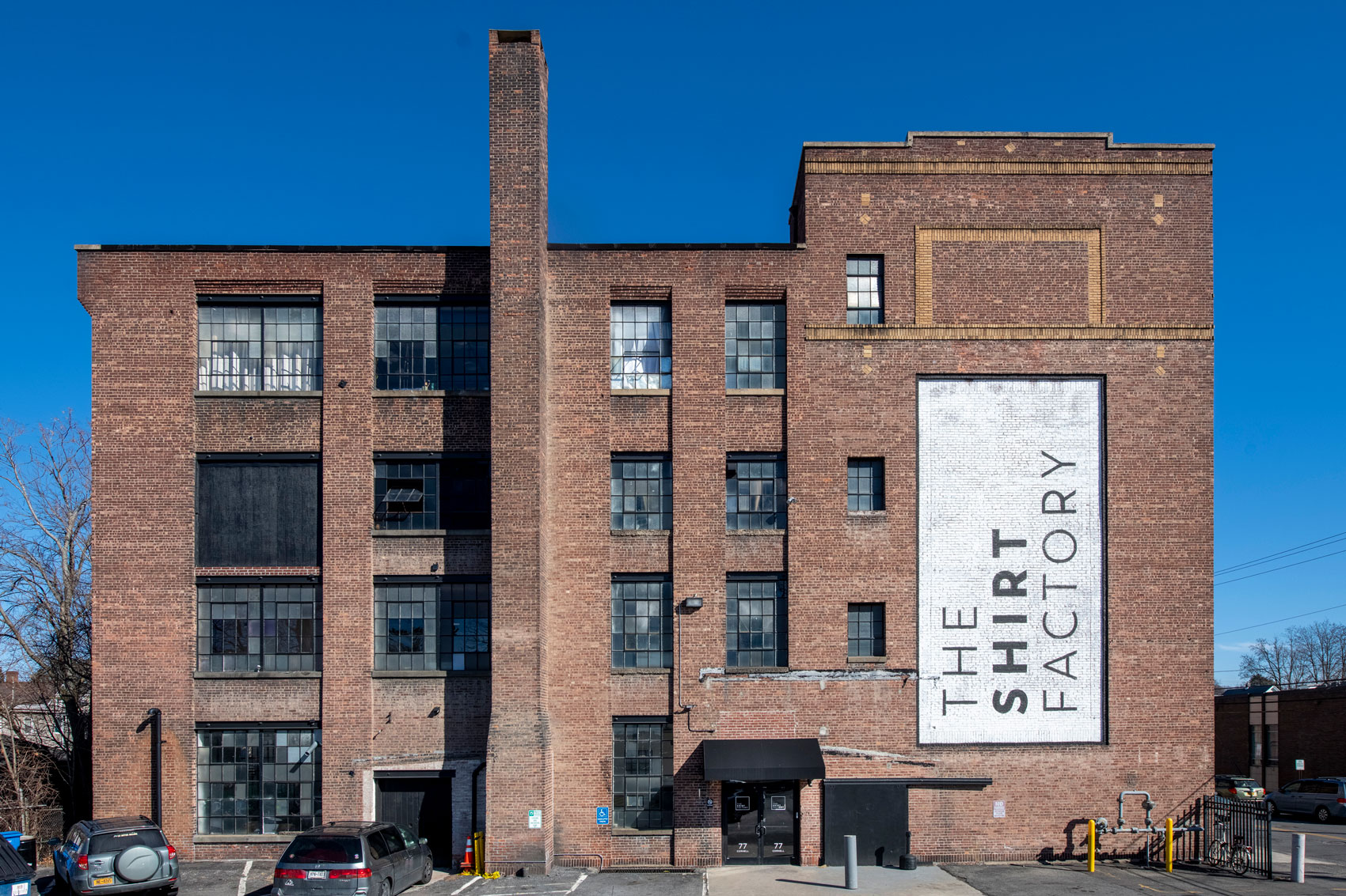 The Shirt Factory at 77 Cornell Street, Kingston — the 1917 four-story brick industrial building, now home to sixty working artist studios