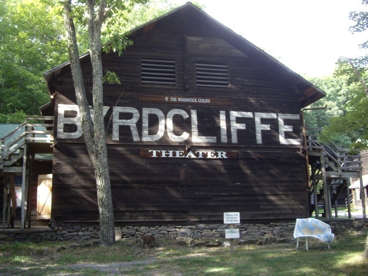 The Byrdcliffe Theatre in Woodstock — one of the 35 original Arts and Crafts–style buildings still standing on the colony's 300-acre operating campus, founded 1902