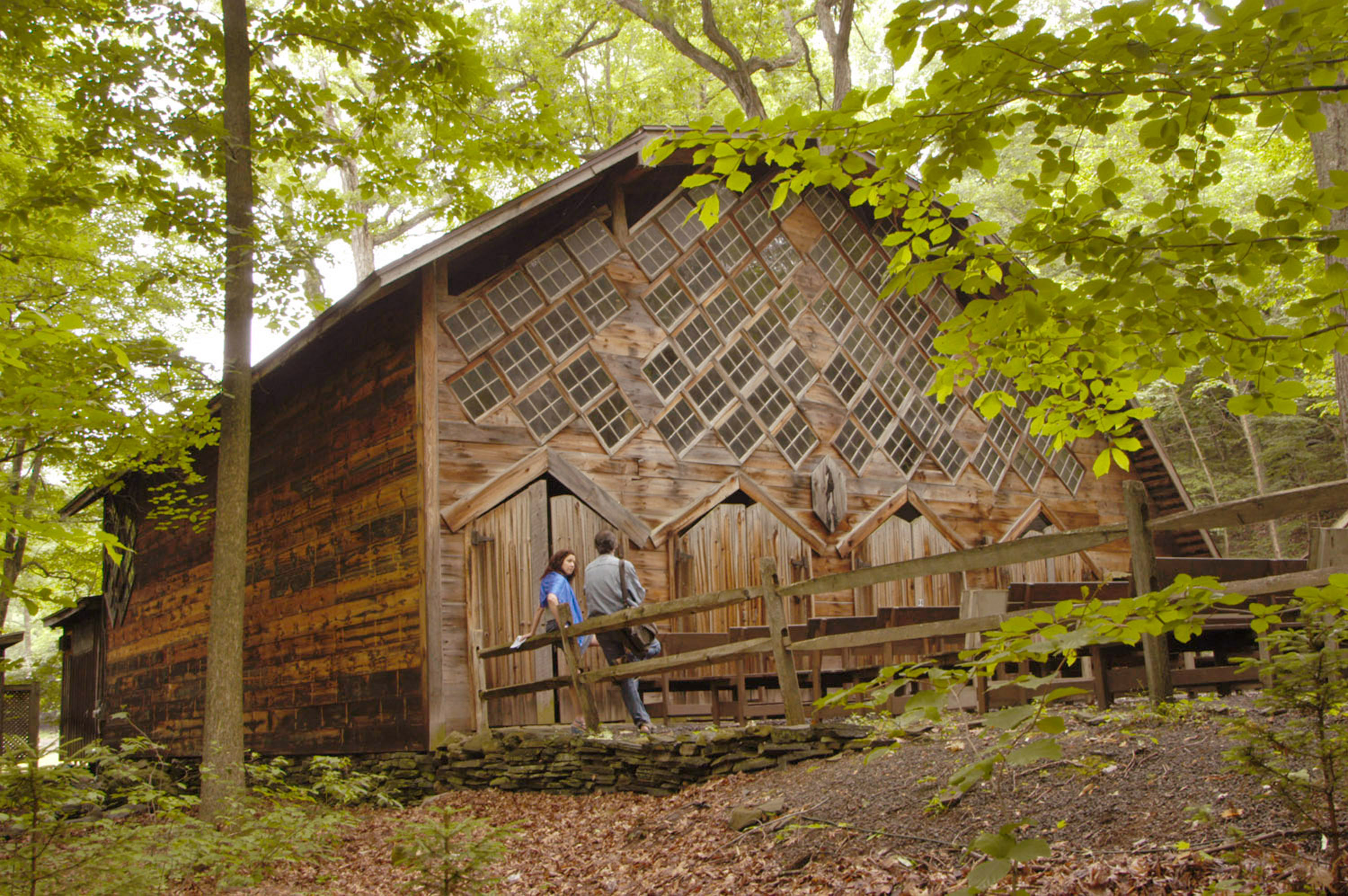 The Maverick Concert Hall in Woodstock — the hand-built rustic wooden barn from 1916